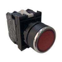 Нажимная круглая кнопка Emas красная, с фиксацией, 250 В AC, 4 А, 12-30 В AC/DC, B162FK