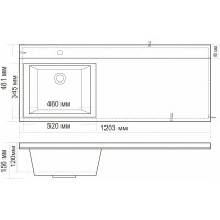Раковина из литьевого мрамора BelBagno BB1200/480-LV-MR-L