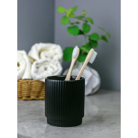 Стакан для зубных щеток Bath Plus 8,3х9,5 см BREVITA цвет BLACK CE2478DA-TB
