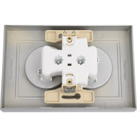 Розетка Systeme Electric AtlasDesign Алюминий б/з двойная, со шторками,16А, в сборе SE ATN000322