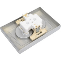 Розетка Systeme Electric AtlasDesign Алюминий б/з двойная, со шторками,16А, в сборе SE ATN000322