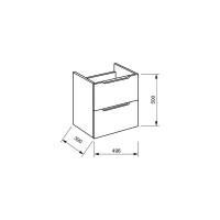 Подвесная база под раковину BelBagno ETNA39-500/390-2C-SO-BL-P Bianco Lucido