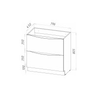 Напольная база под раковину BelBagno MARINO-800-2C-PIA-BL-P
