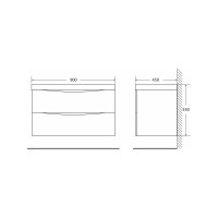 Подвесная база под раковину BelBagno MARINO-900-2C-SO-BL-P