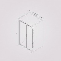 Душевая дверь AM.P Gem Solo 100x195, стекло прозрачное, профиль черный матовый W90G-100-1-195BT