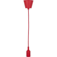 Пластиковый патрон TDM Е27 с подвесом 1 м, красный SQ0335-0063