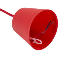 Пластиковый патрон TDM Е27 с подвесом 1 м, красный SQ0335-0063