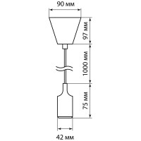 Пластиковый патрон TDM Е27 с подвесом 1 м, красный SQ0335-0063