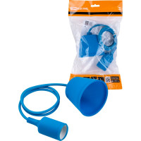 Пластиковый патрон TDM Е27 с подвесом 1 м, синий SQ0335-0066