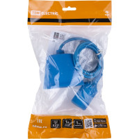 Пластиковый патрон TDM Е27 с подвесом 1 м, синий SQ0335-0066