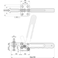 Зажим с горизонтальной рукоятью HS CLAMP HS-21382