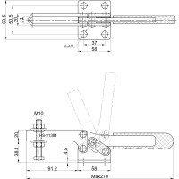 Зажим с горизонтальной рукоятью HS CLAMP HS-21384