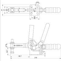 Зажим с горизонтальной рукоятью HS CLAMP HS-22502-B