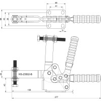Зажим с горизонтальной рукоятью HS CLAMP HS-23502-B