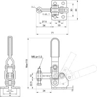Зажим с вертикальной рукоятью HS CLAMP HS-11401