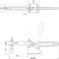 Зажим с горизонтальной рукоятью HS CLAMP HS-200-WL