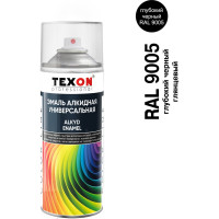 Эмаль алкидная RAL 9005 глубокий черный глянц. аэрозоль 520 мл TEXON ТХ184965 TX184965