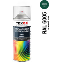 Универсальная алкидная эмаль Texon (зеленый мох RAL 6005; аэрозоль; 520 мл) ТХ188154