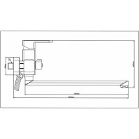 Смеситель для ванны BOOU латунь B8215-18F