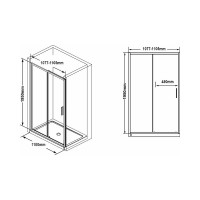 Душевая дверь Ravak Blix Slim BLSDP2-110 блестящий+Transparent X0PMD0C00Z1