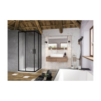 Душевой уголок Ravak Blix Slim BLSRV2-80 черный+Transparent X1LM40300Z1