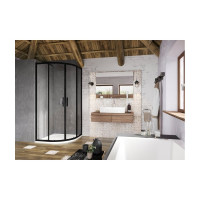 Душевой уголок Ravak Blix Slim BLSCP4-90 черный+Transparent X3BM70300Z1