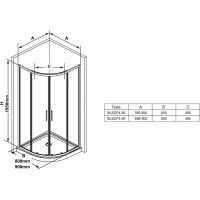 Душевой уголок Ravak Blix Slim BLSCP4-90 черный+Transparent X3BM70300Z1