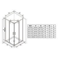 Элемент душевого уголка Ravak Blix Slim BLSRV2K-80 черный+Transparent X1XM40300Z1