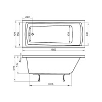 Ванна Ravak DOMINO PLUS 160x70, белая C621R00000