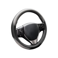 Оплетка KRAFT эко-кожа с текстурой карбоновых вставок, размер M, 38 см, черно-серая KT 800347