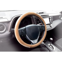 Оплетка KRAFT перфорированная эко-кожа + алькантара, размер M, 38 см, бежевая KT 800337