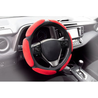 Оплетка KRAFT эко-кожа со спонжевыми вставками, размер M, 38 см, черно-красная KT 800356