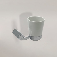 Керамический стакан с держателем Bath Plus TERRA Chromed C-51094