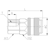 Куплунг внутренняя резьба - мама CDC Pneumatics OSF 20