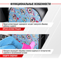 Защита спинки сиденья SKYWAY ПВХ Frontlit Единороги 60х50см S06101026
