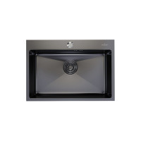 Настольная мойка MIXLINE PRO 65x45, 3 мм, выпуск 3 1/2, 22 см, с сифоном, черный графит 547238