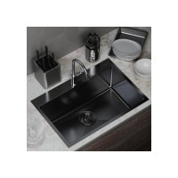 Настольная мойка MIXLINE PRO 65x45, 3 мм, выпуск 3 1/2, 22 см, с сифоном, черный графит 547238