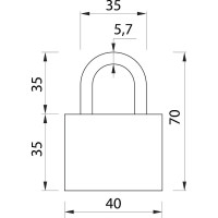 Навесной замок Сималенд 43x70 мм, 3 ключа 622440