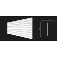 Панель стеновая "Грани" ударопрочная, влагостойкая, под покраску Decor-Dizayn 180x10x2000 мм DD908