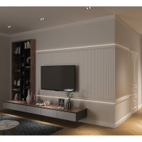 Панель стеновая "Грани" ударопрочная, влагостойкая, под покраску Decor-Dizayn 180x10x2000 мм DD908