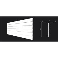 Панель стеновая "Грани" ударопрочная, влагостойкая, под покраску Decor-Dizayn 180x10x2000мм DD906