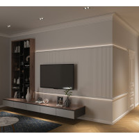 Панель стеновая "Грани" ударопрочная, влагостойкая, под покраску Decor-Dizayn 180x10x2000мм DD906