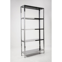 Стеллаж ООО ФУРАМА СН 1800x1000x400 мм, 5 полки, нержавеющая сталь СН181040-5