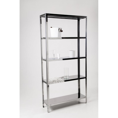 Стеллаж ООО ФУРАМА СН 2000x1000x400 мм, 5 полки, нержавеющая сталь СН201040-5