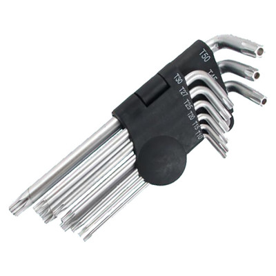 Набор ключей CNIC шестигранных TORХ из 9шт Т10,Т15,Т20,Т25,Т27,Т30,Т40,Т45,Т50 СrV 2108T 48774