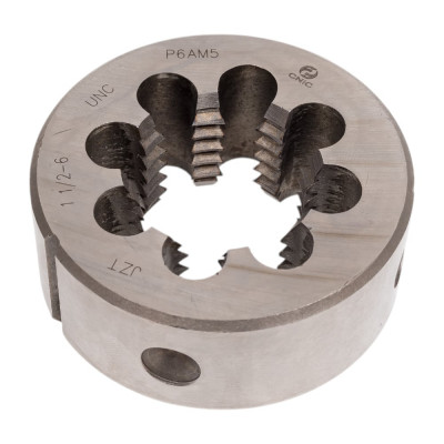 Плашка CNIC дюймовая 1 1/2"- 6 UNC 60гр Р6АМ5 6 ниток/дюйм dнар.75мм 56129