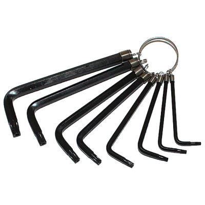 Набор ключей CNIC шестигранных TORX из 8шт T9,Т10,Т15,Т20,Т25,Т27,Т30,T40 на кольце СrV 2303 66464