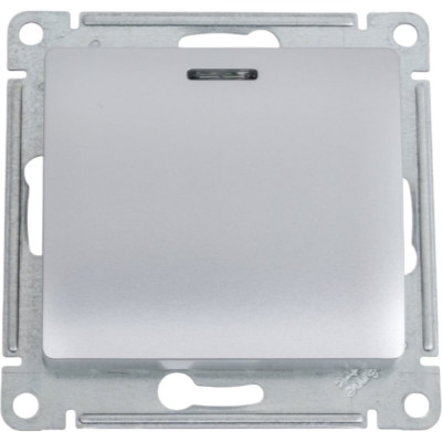 Переключатель Systeme Electric Glossa Алюминий 1-клавишный с подсветкой, сх.6а, 10АХ SE GSL000363