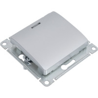 Переключатель Systeme Electric Glossa Алюминий 1-клавишный с подсветкой, сх.6а, 10АХ SE GSL000363