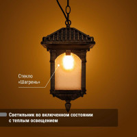 Светильник уличный TDM ELECTRIC "Самурай" 60 Вт, подвес, шагрень/бронза, Е27 SQ0330-0080